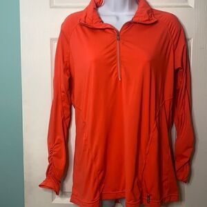 Sunice Orange Ruched Long Sleeves Pullover